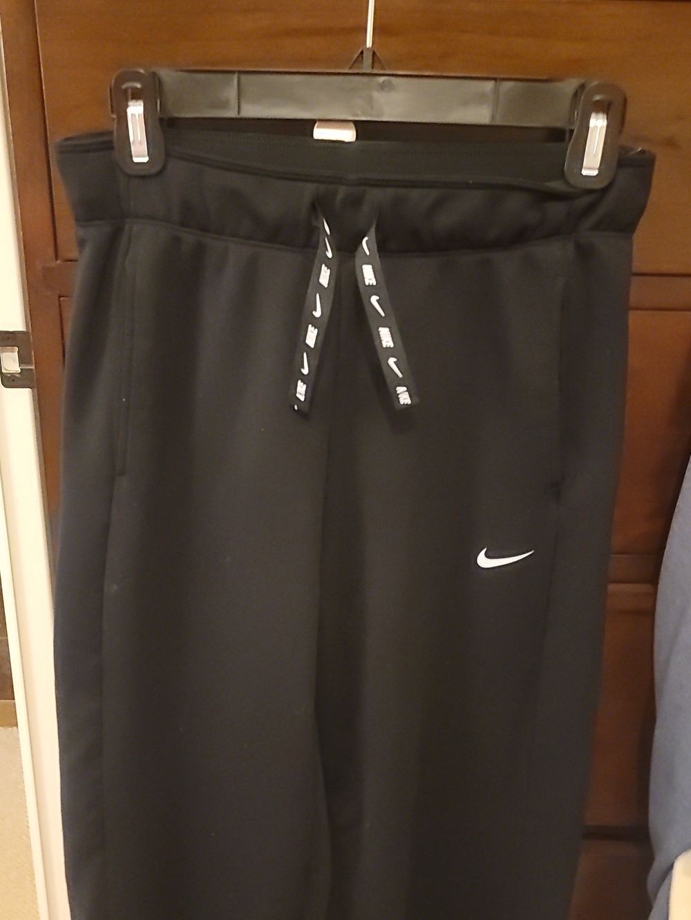 NWOT Nike Black Jogger Sweatpants with White Swoosh Size XS